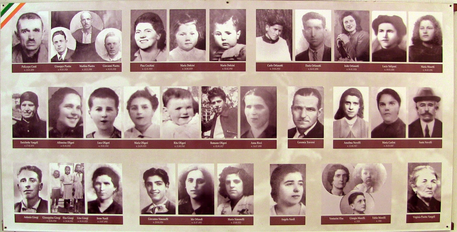 Museo della Strage di San Terenzo Monti, immagini delle vittime.