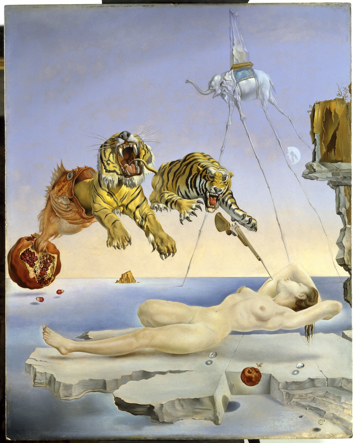 Salvador Dalì, 1944. Sogno causato dal volo di un'ape intorno a una melagrana un attimo prima del risveglio. Museo Thyssen-Bornemisza di Madrid